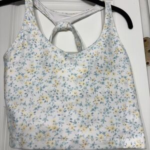 Gilly Hicks White Sports Bra with Yellow Floral Print